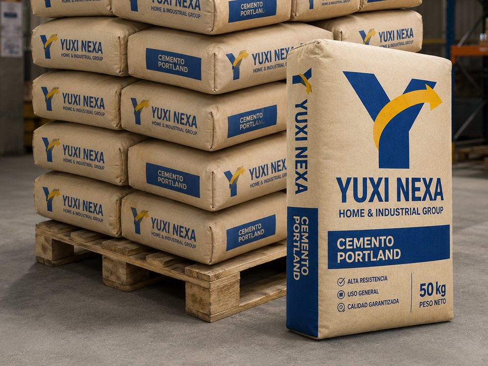 Pallet of Yuxi Nexa branded 50 kg Portland cement bags